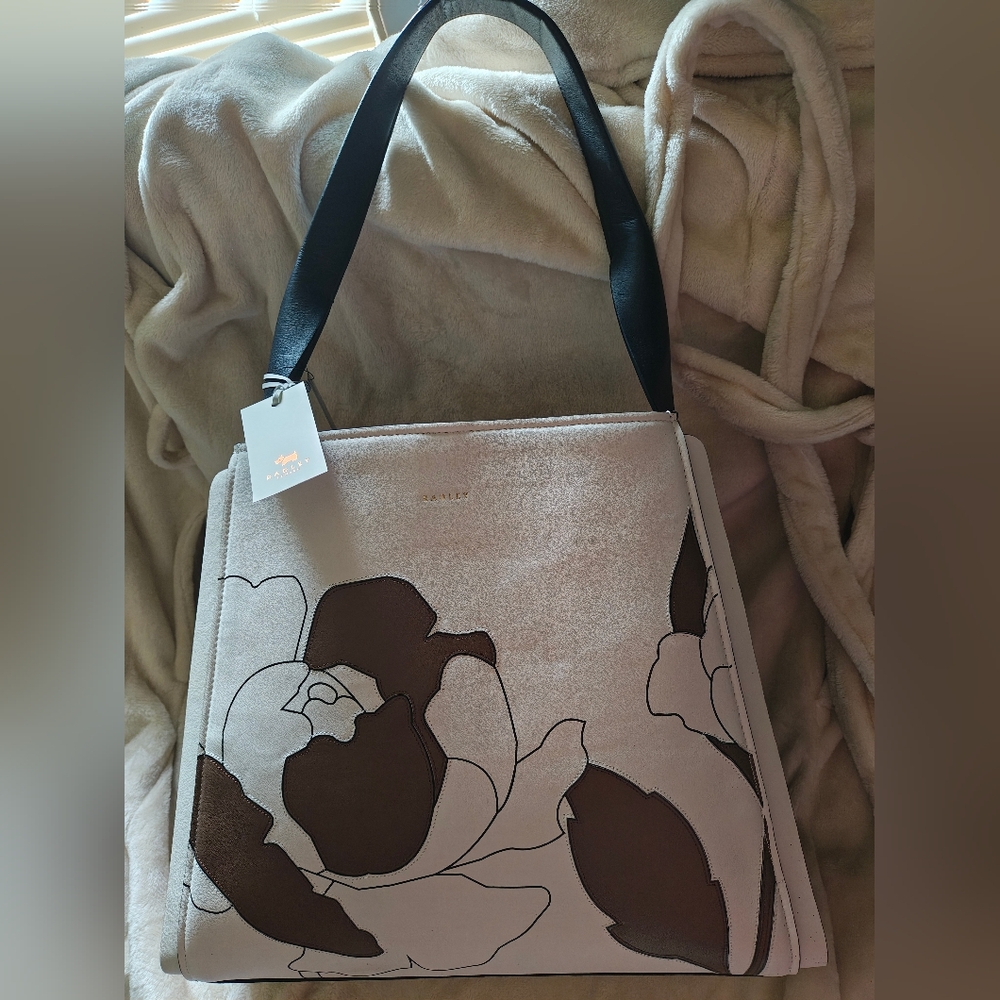 Radley Of London. Black and Cream Floral Shoulder Bag